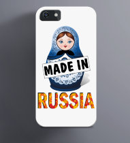 Чехол на iPhone с матрешкой Made in Russia