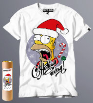 Новогодняя футболка с Гомером Симпсон Санта