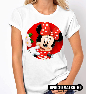 Женская Футболка Minnie with a red bow